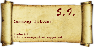 Semsey István névjegykártya